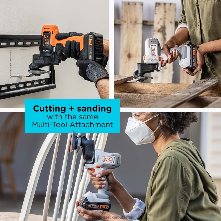 инструменти бг BLACK+DECKER матрична осцилираща приставка за многофункционални инструменти с кутия за съхранение V8R6ZD684