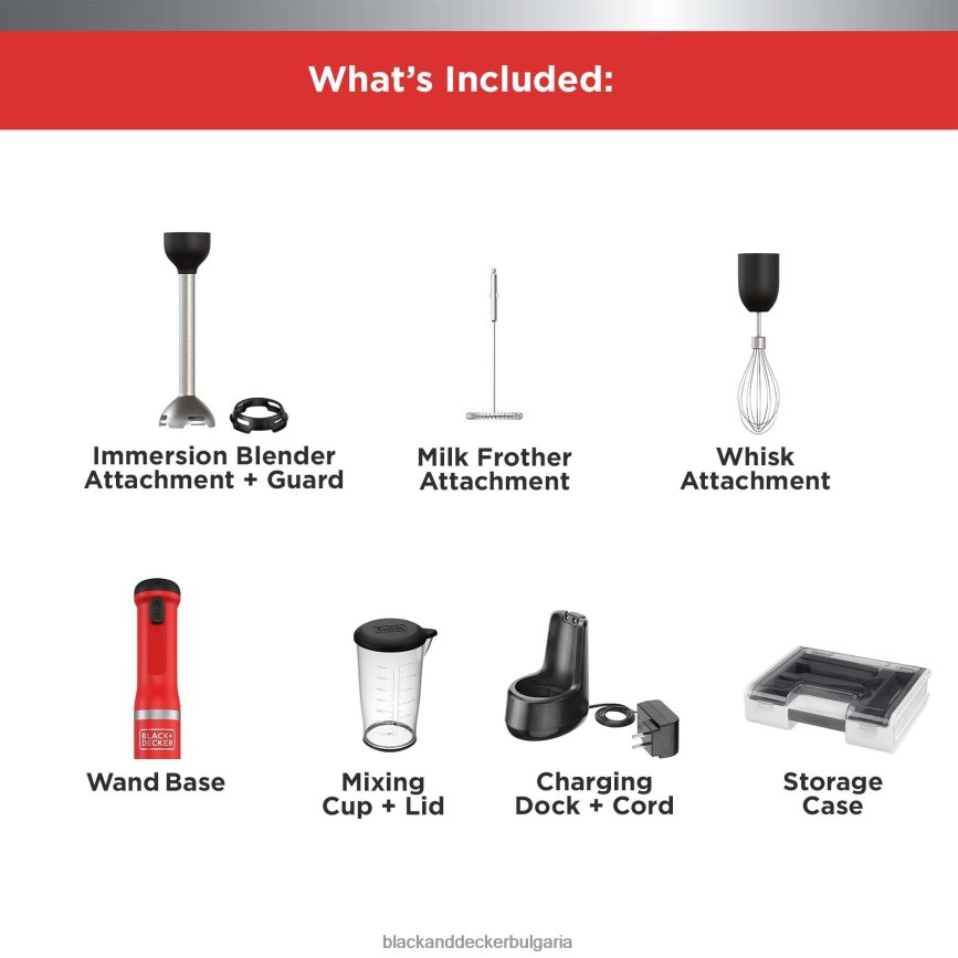 кухня бг BLACK+DECKER кухненска пръчка 3 к-т червена V8R6ZD256