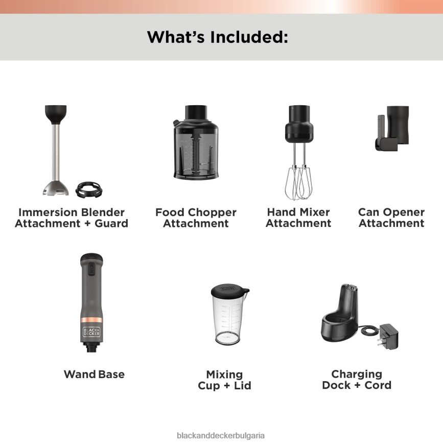 кухня бг BLACK+DECKER кухненска пръчка 4 комплект сив V8R6ZD264