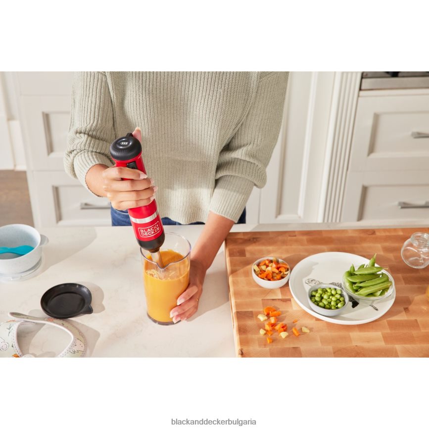 кухня бг BLACK+DECKER червен кухненски блендер с пръчка V8R6ZD253