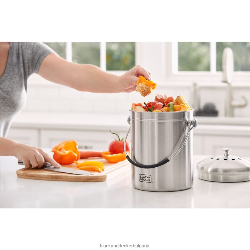 на открито бг BLACK+DECKER контейнер за компост от неръждаема стомана 166 oz. V8R6ZD409