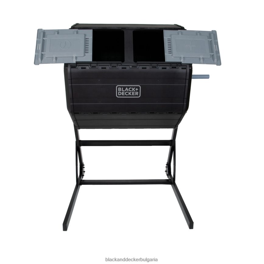 на открито бг BLACK+DECKER двукамерен барабанен компостер 40 галона V8R6ZD410