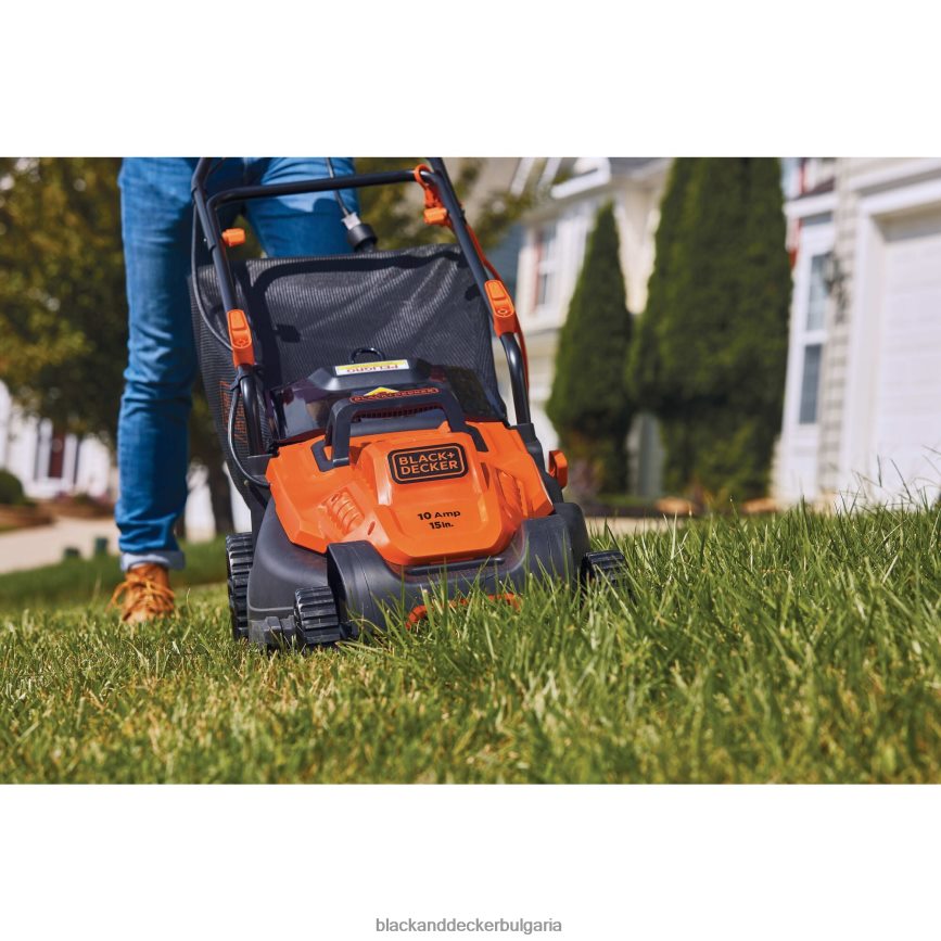 на открито бг BLACK+DECKER електрическа косачка 10 ампера 15 инча с кабел V8R6ZD427