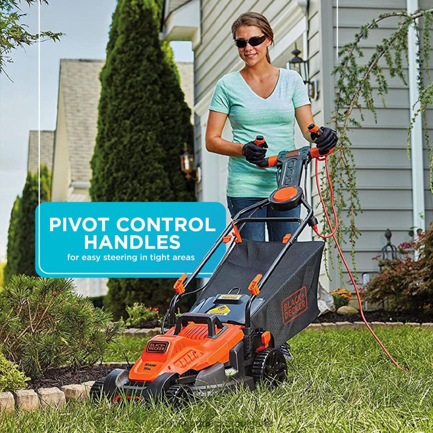 на открито бг BLACK+DECKER електрическа косачка 10 ампера 15 инча с кабел V8R6ZD427