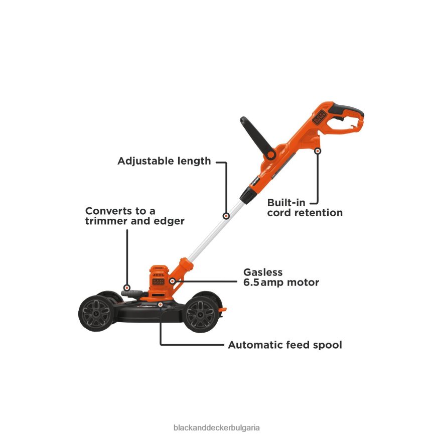 на открито бг BLACK+DECKER електрическа косачка за косене на коси за косене на коси 3 в 1 с кабел V8R6ZD415