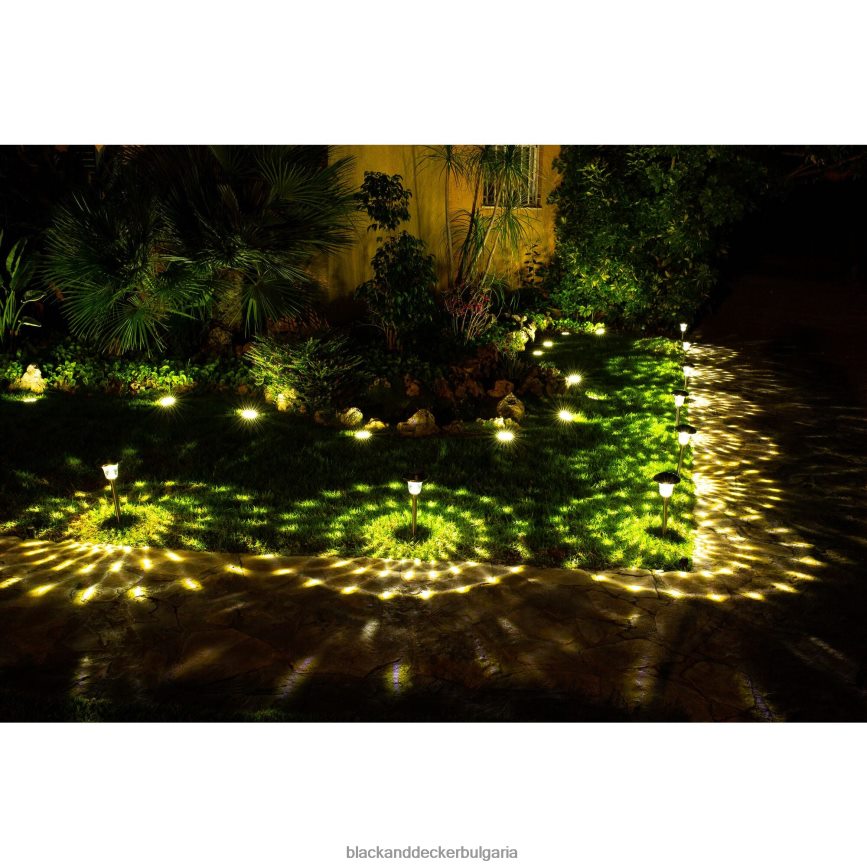 на открито бг BLACK+DECKER външно соларно осветление - 8 бр V8R6ZD457