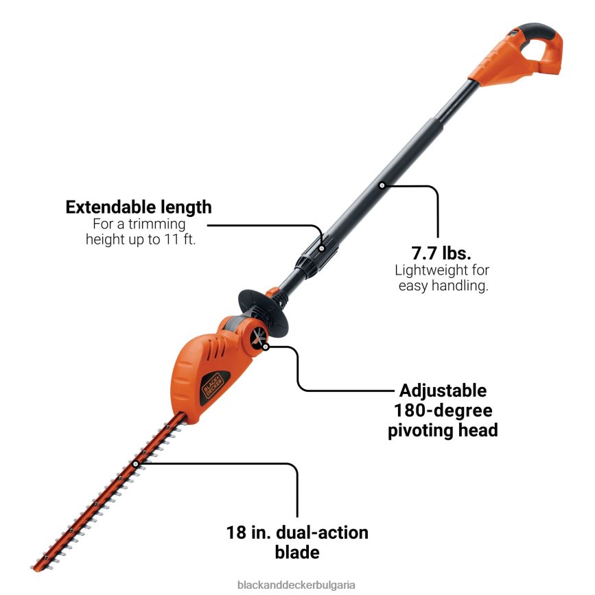 на открито бг BLACK+DECKER 20v макс. захранване 18 инча само безжичен инструмент за ножици за жив плет V8R6ZD400