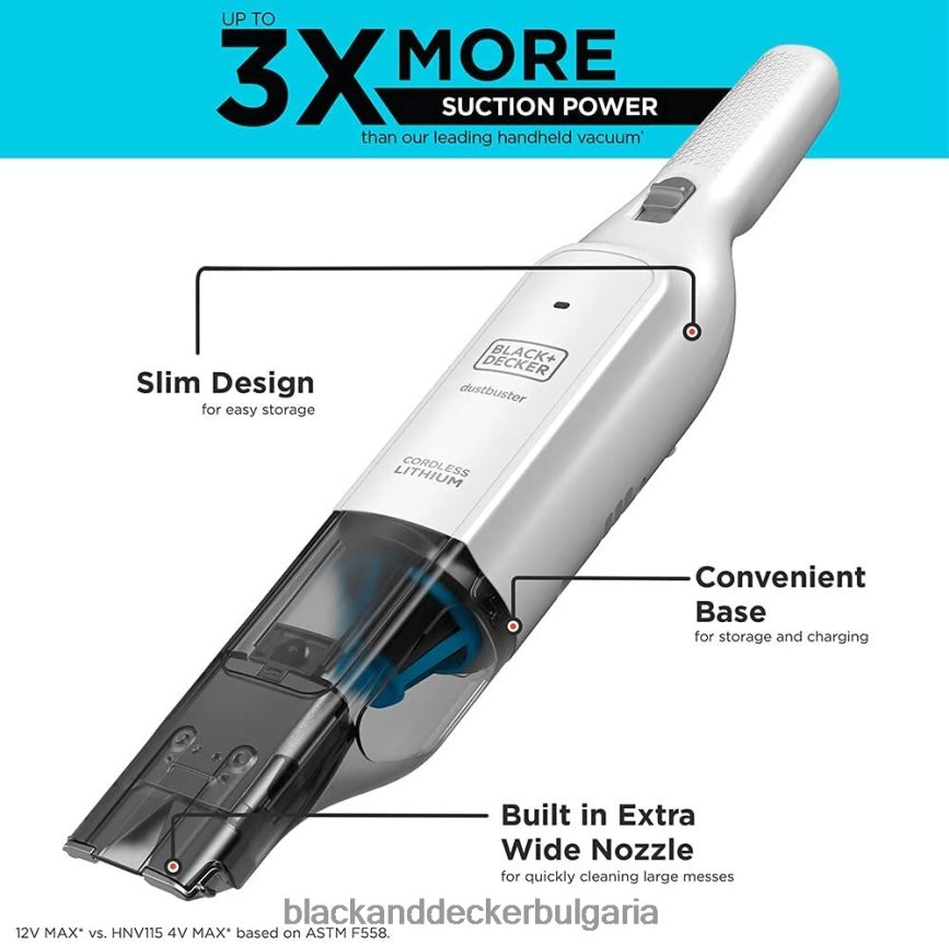 почистване бг BLACK+DECKER 12v макс. ръчна вакуумна безжична прахоуловител advancedclean с основно зарядно устройство V8R6ZD25