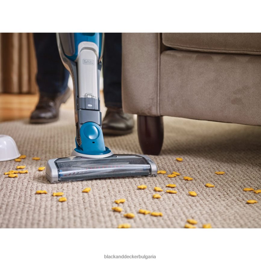 почистване бг BLACK+DECKER безжична литиева прахосмукачка 2 в 1 стик (дълбоко океанско синьо) V8R6ZD66
