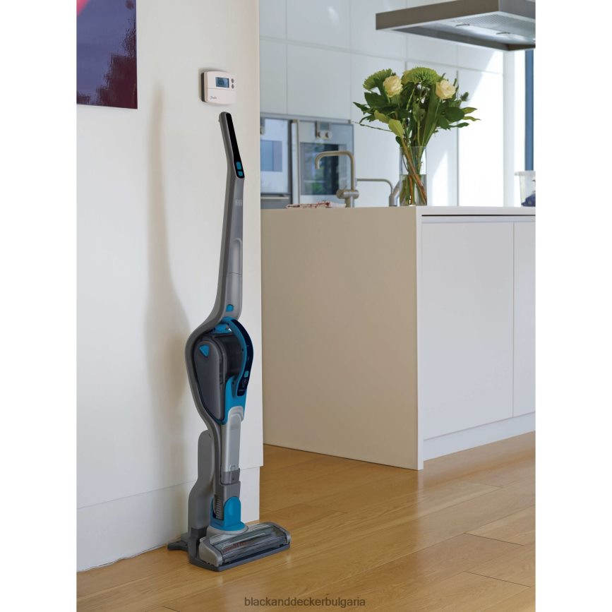 почистване бг BLACK+DECKER безжична литиева прахосмукачка 2 в 1 стик (дълбоко океанско синьо) V8R6ZD66