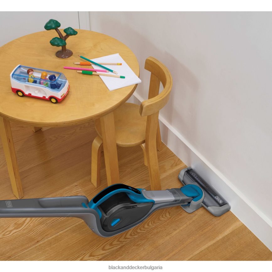 почистване бг BLACK+DECKER безжична литиева прахосмукачка 2 в 1 стик (дълбоко океанско синьо) V8R6ZD66