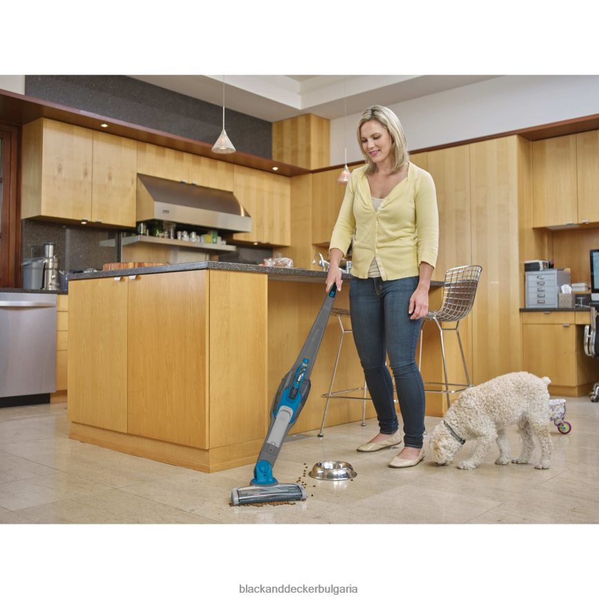 почистване бг BLACK+DECKER безжична литиева прахосмукачка 2 в 1 стик (дълбоко океанско синьо) V8R6ZD66