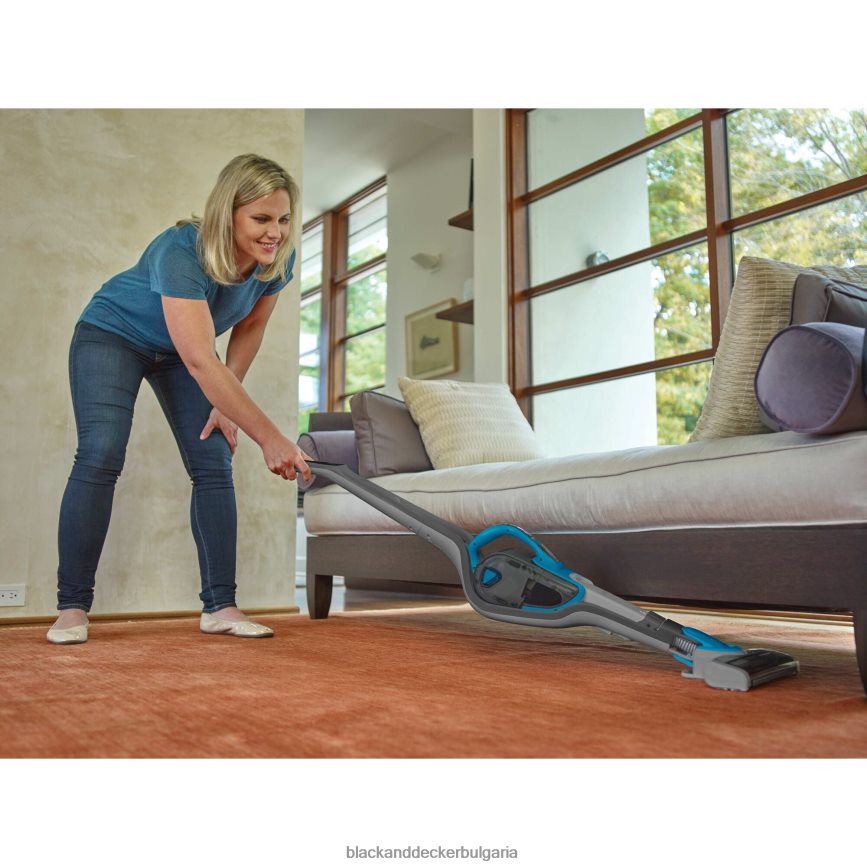 почистване бг BLACK+DECKER безжична литиева прахосмукачка 2 в 1 стик (дълбоко океанско синьо) V8R6ZD66