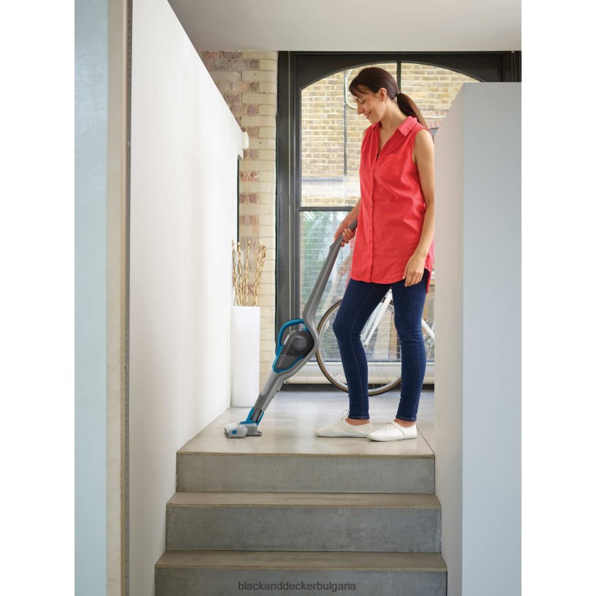 почистване бг BLACK+DECKER безжична литиева прахосмукачка 2 в 1 стик (дълбоко океанско синьо) V8R6ZD66