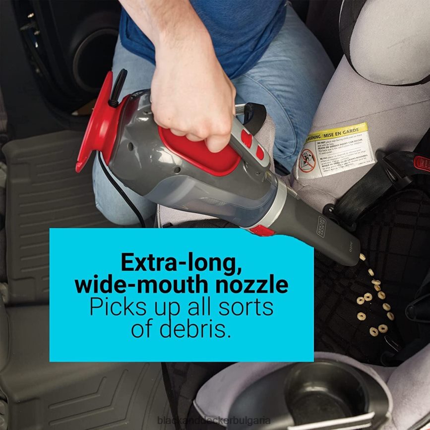почистване бг BLACK+DECKER dustbuster 12v max dc автомобилна ръчна прахосмукачка червена V8R6ZD46