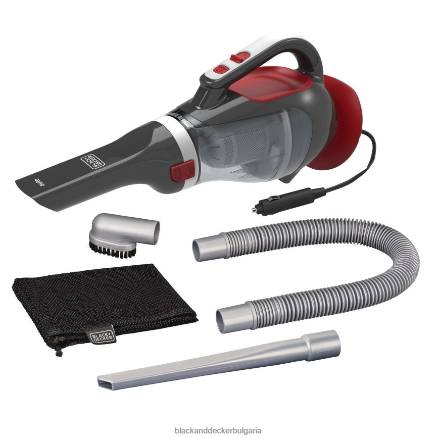 почистване бг BLACK+DECKER dustbuster 12v max dc автомобилна ръчна прахосмукачка червена V8R6ZD46