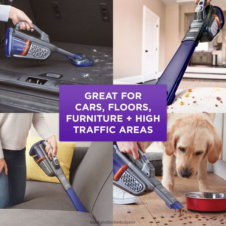 почистване бг BLACK+DECKER dustbuster 20v max ръчна прахосмукачка за домашни любимци разширено почистване V8R6ZD16
