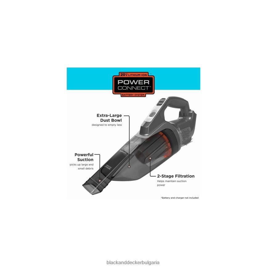 почистване бг BLACK+DECKER dustbuster 20v max powerconnect безжична ръчна прахосмукачка (само инструмент) V8R6ZD56