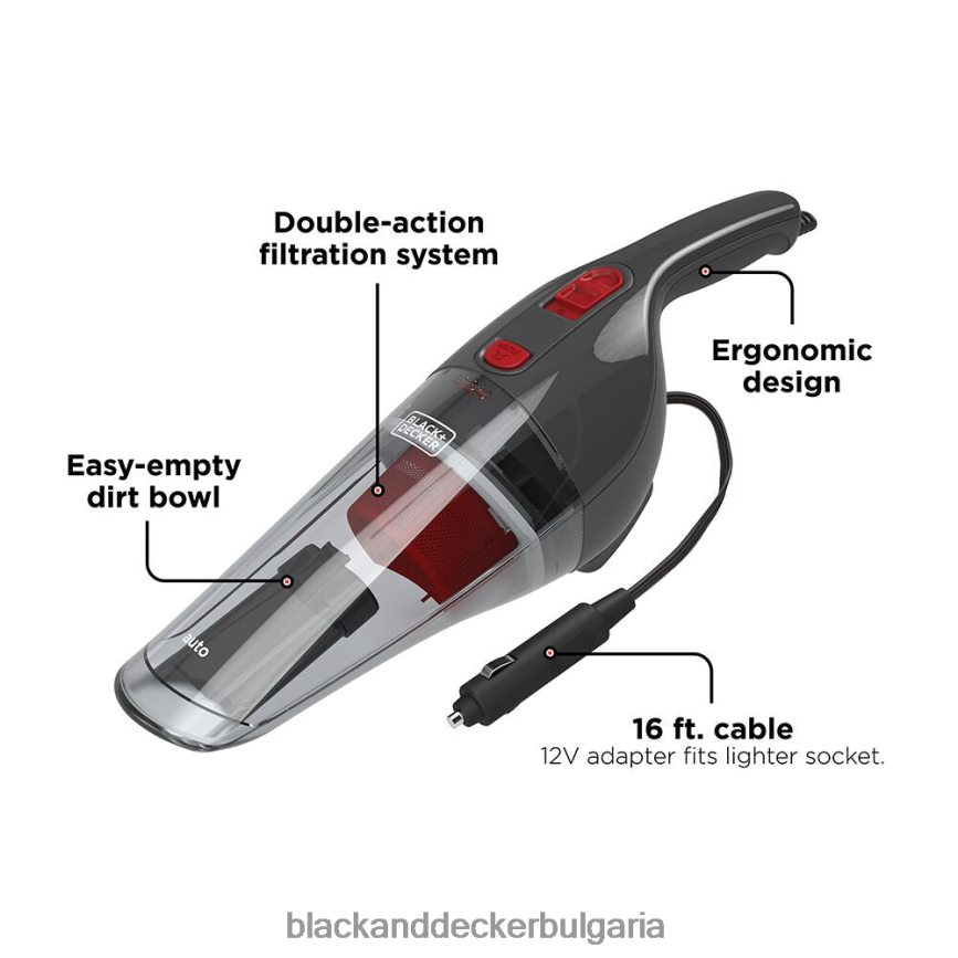почистване бг BLACK+DECKER ръчна прахосмукачка dustbuster за кола V8R6ZD48