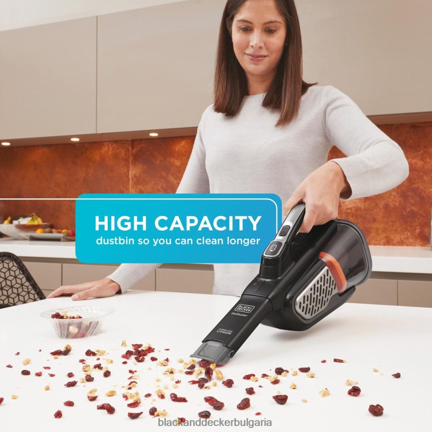 почистване бг BLACK+DECKER dustbuster ръчна вакуумна безжична прахосмукачка advancedclean черно V8R6ZD1