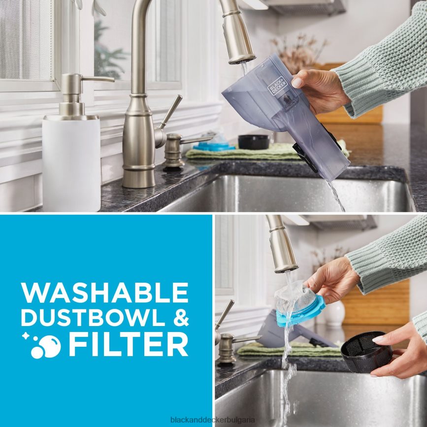 почистване бг BLACK+DECKER безжична ръчна прахосмукачка dustbuster blast V8R6ZD3