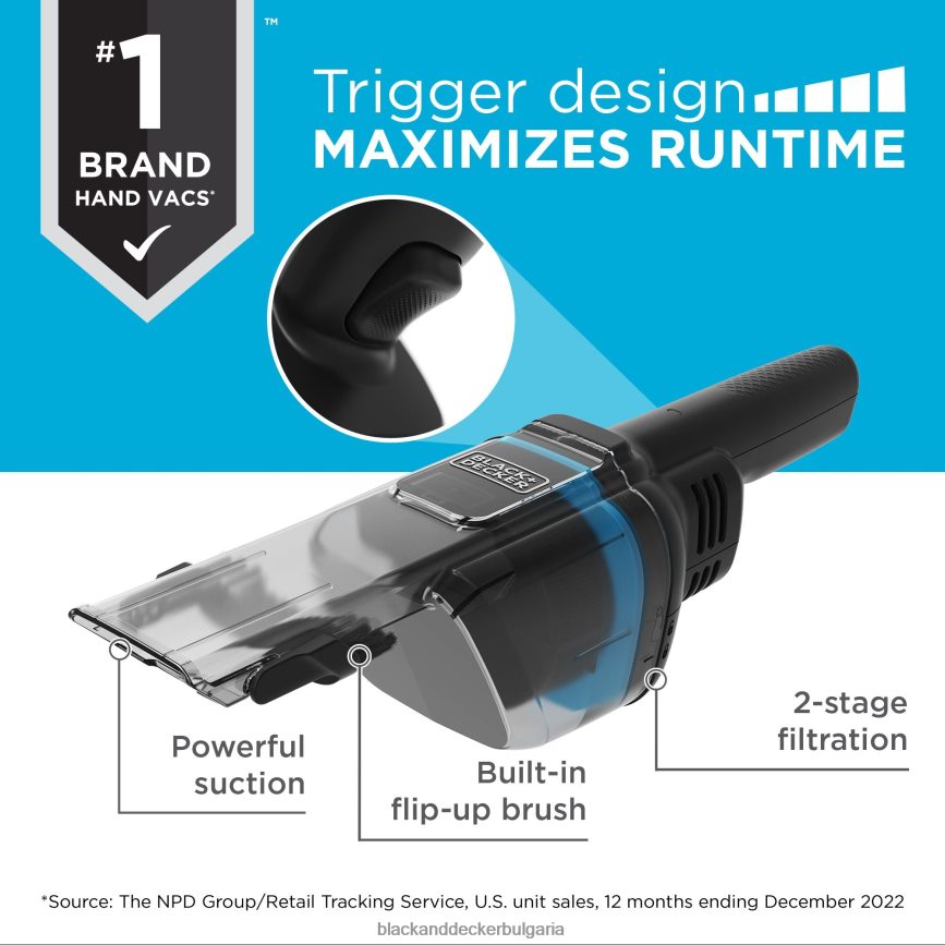 почистване бг BLACK+DECKER безжична ръчна прахосмукачка dustbuster blast V8R6ZD3