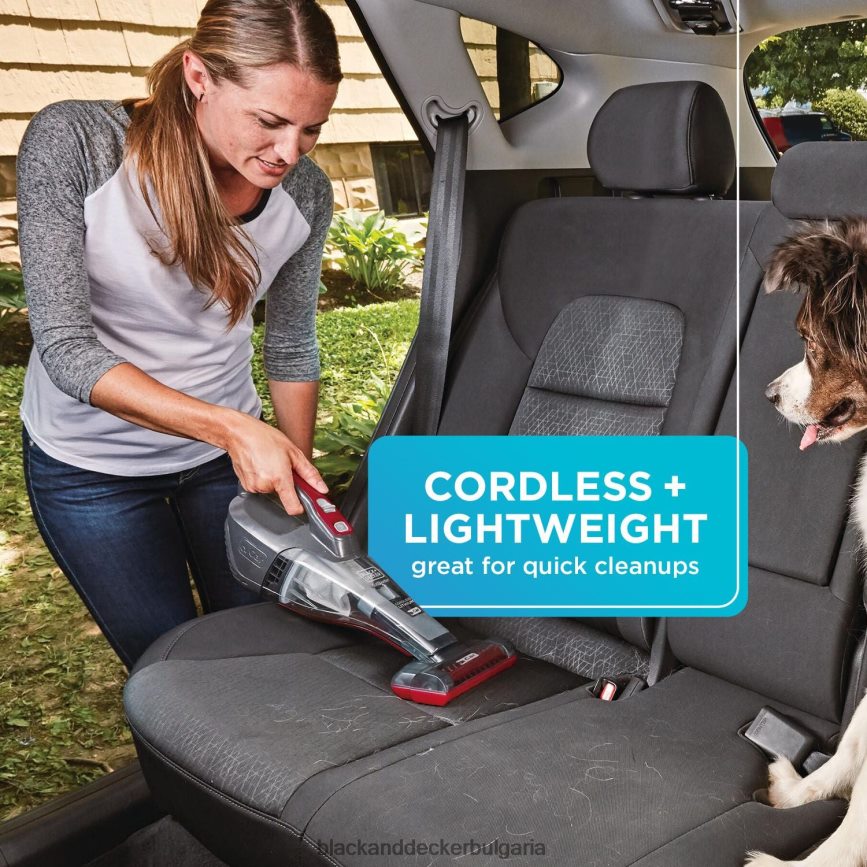 почистване бг BLACK+DECKER dustbuster quickclean безжична ръчна прахосмукачка за кола с моторизирана четка за тапицерия V8R6ZD2