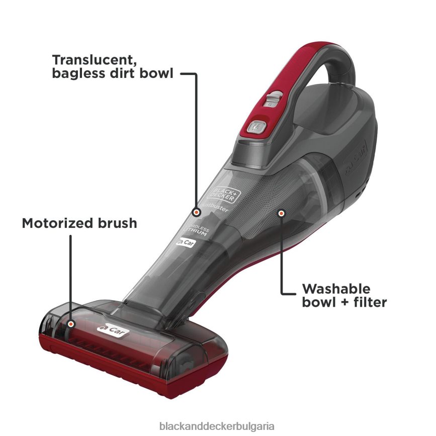 почистване бг BLACK+DECKER dustbuster quickclean безжична ръчна прахосмукачка за кола с моторизирана четка за тапицерия V8R6ZD2