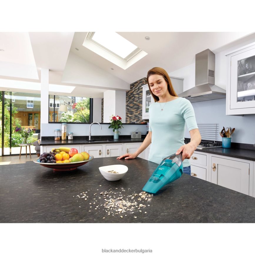 почистване бг BLACK+DECKER dustbuster quickclean безжична ръчна прахосмукачка за мокро/сухо тюркоаз V8R6ZD61