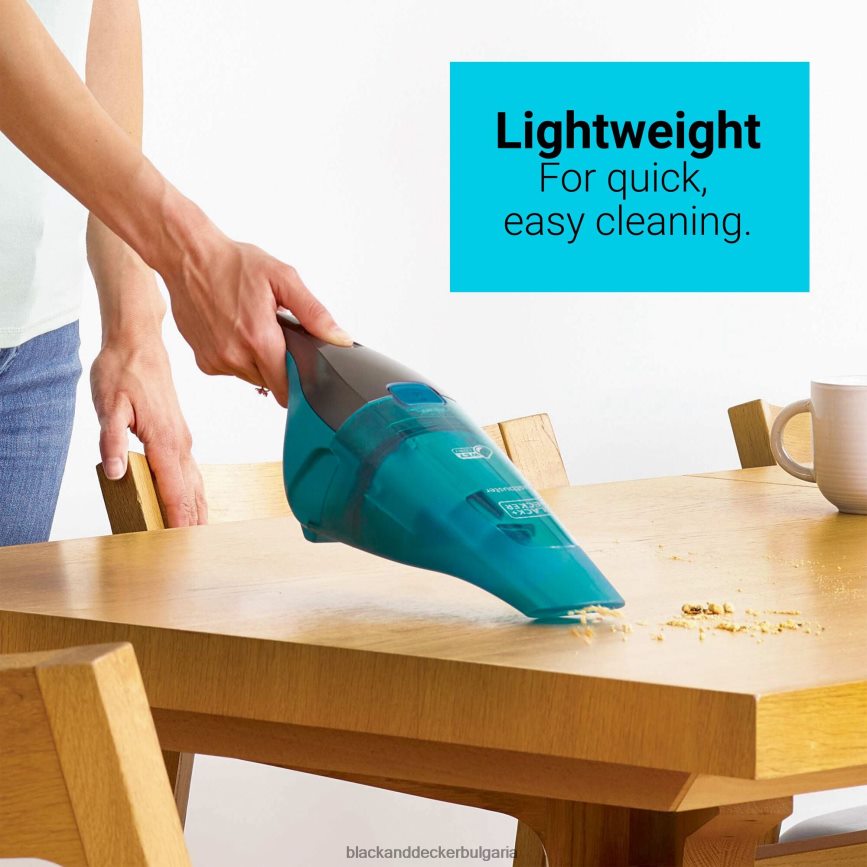 почистване бг BLACK+DECKER dustbuster quickclean безжична ръчна прахосмукачка за мокро/сухо тюркоаз V8R6ZD61