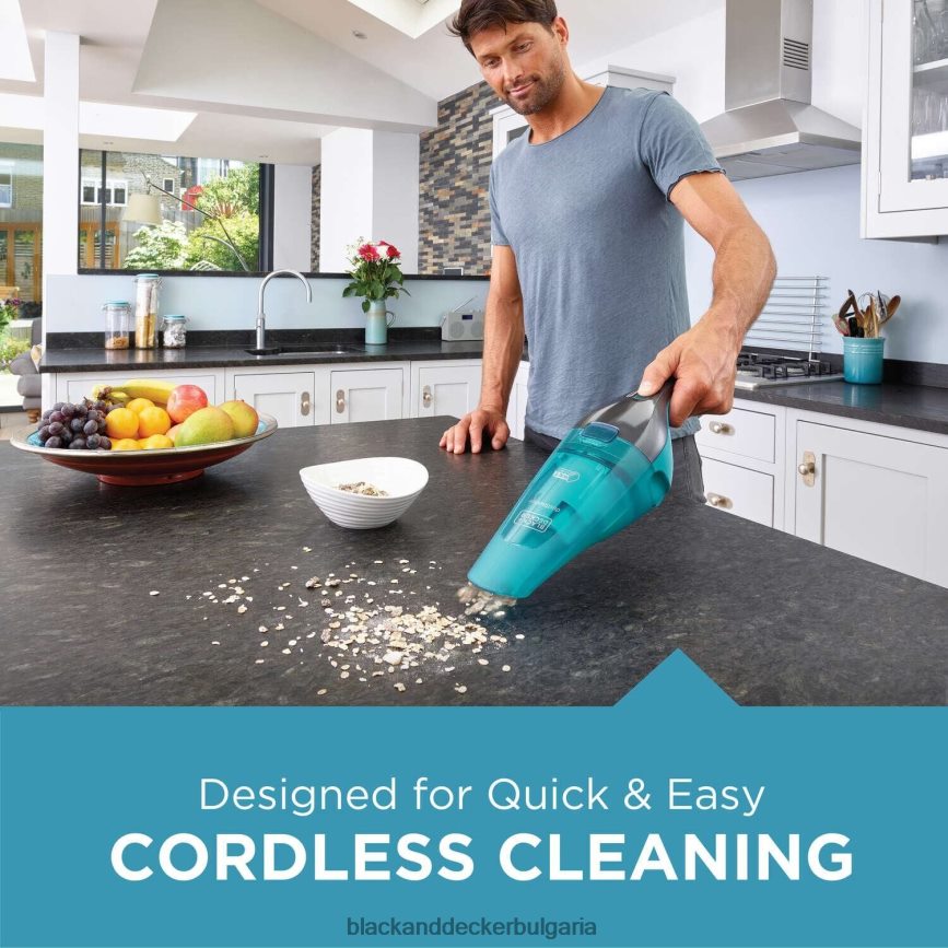почистване бг BLACK+DECKER dustbuster quickclean безжична ръчна прахосмукачка за мокро/сухо тюркоаз V8R6ZD61