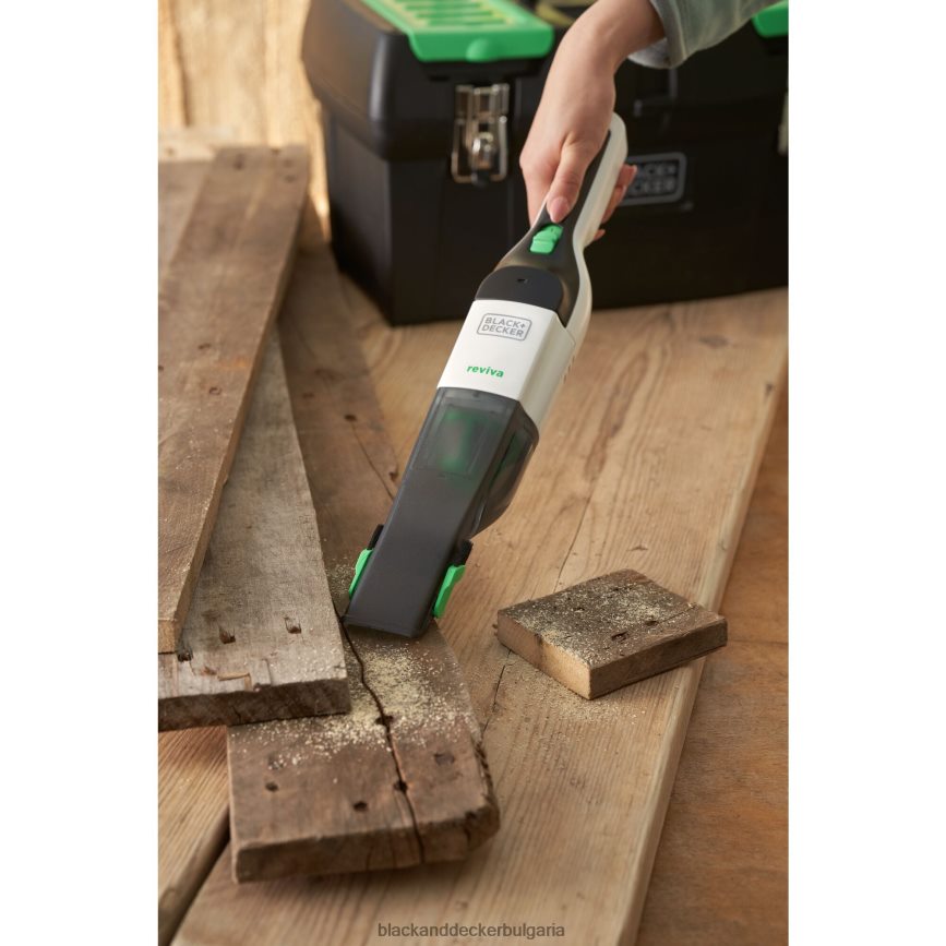 почистване бг BLACK+DECKER безкабелна ръчна прахосмукачка reviva 8v max със зарядно устройство, филтър и инструмент за четка V8R6ZD10