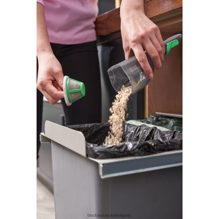 почистване бг BLACK+DECKER безкабелна ръчна прахосмукачка reviva 8v max със зарядно устройство, филтър и инструмент за четка V8R6ZD10