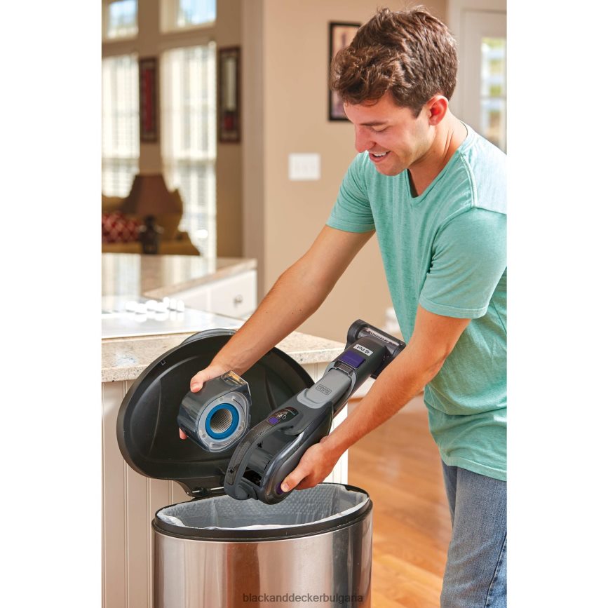 почистване бг BLACK+DECKER безжична прахосмукачка за домашни любимци и ръчна прахосмукачка със smartech V8R6ZD68