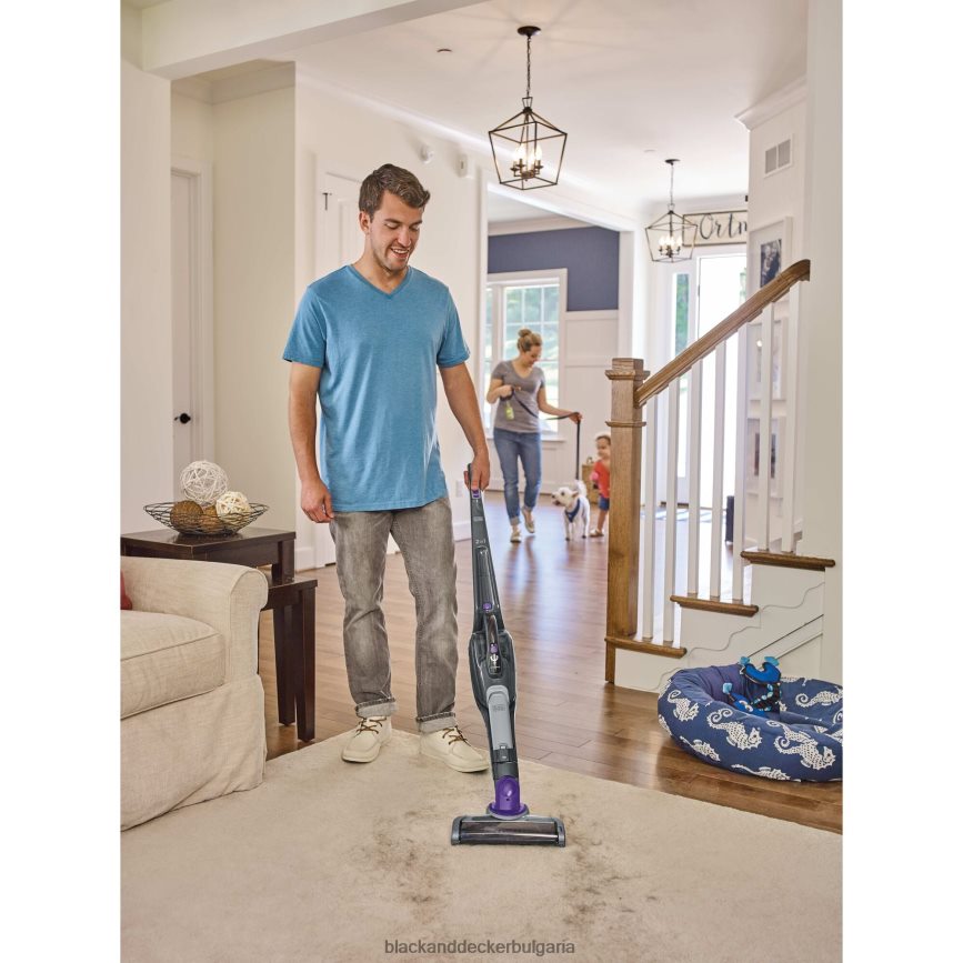 почистване бг BLACK+DECKER безжична прахосмукачка за домашни любимци и ръчна прахосмукачка със smartech V8R6ZD68